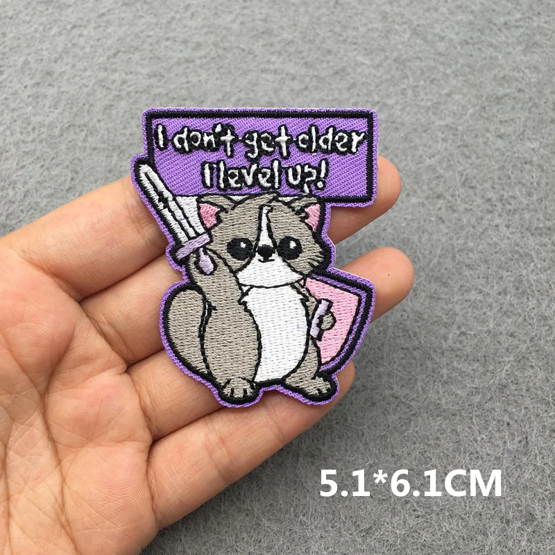 Cartoon Gestickter Patch Tier Patch Eisen Auf Patches Für Kleidung Thermoadhäsive Patches Auf Kleidung Lustige Katze Aufkleber Abzeichen – Detail 4