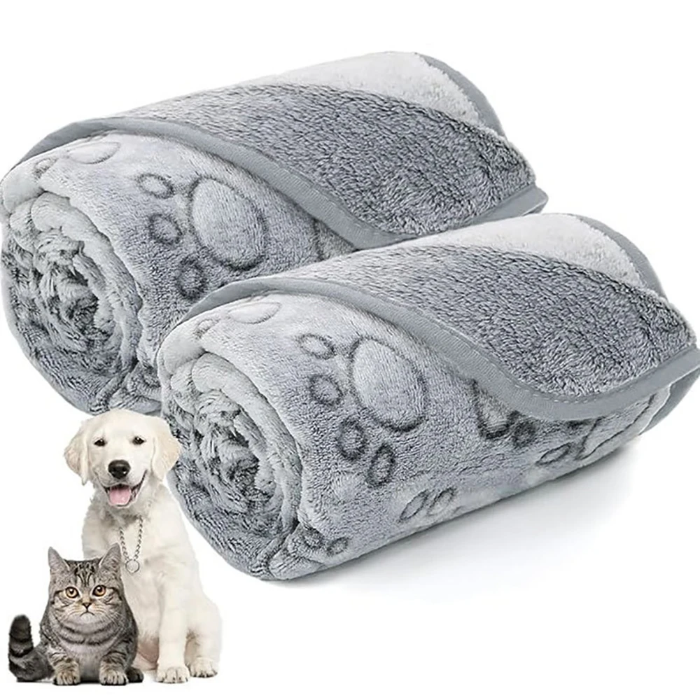 Cat and Dog Pet Blanket Calming Blanket Fluffy Pet Blanket Super Soft Warm Comfort Blanket Cute Pattern Washable Puppy Fur