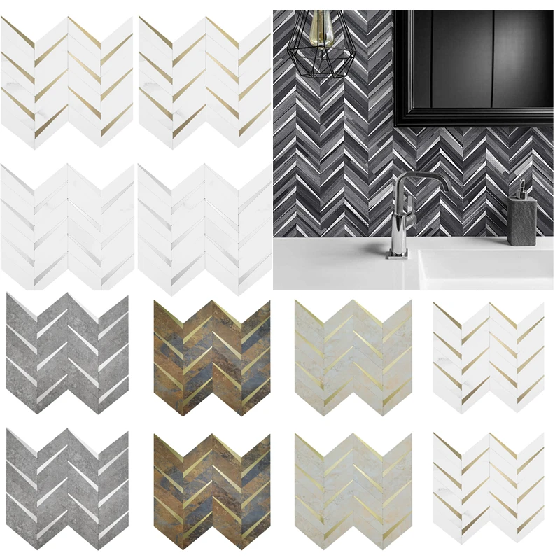 

5/10PCS Waterproof Self-Adhesive Tile Wall Stickers Peel and Stick Oil-proof Anti Fouling Moisture-proof Heat-resistant Stove