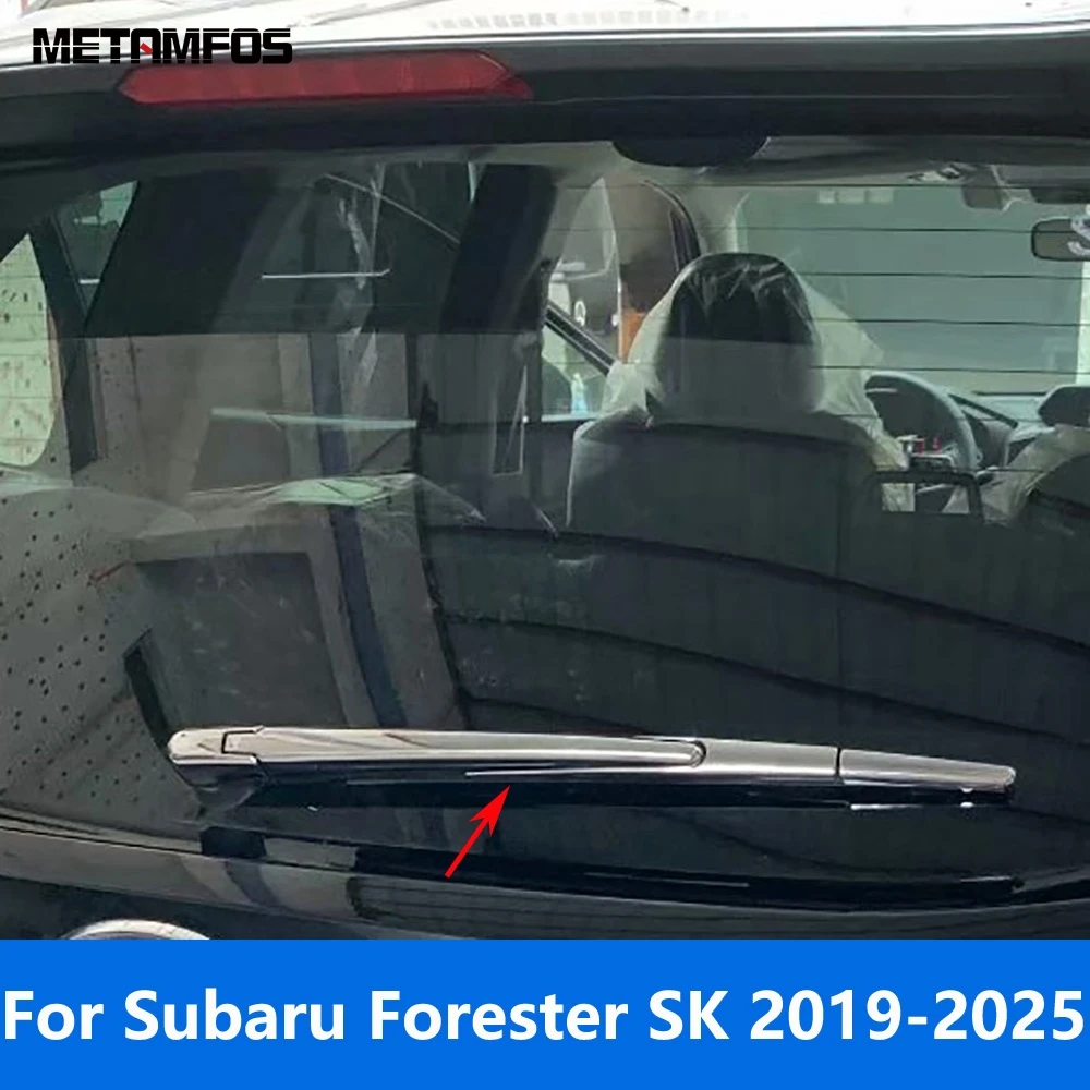 Rear Window Wiper Cover Trim For Subaru Forester SK 2019-2023 2024 2025 Chrome Windshield Wash Strip Accessories Car Styling