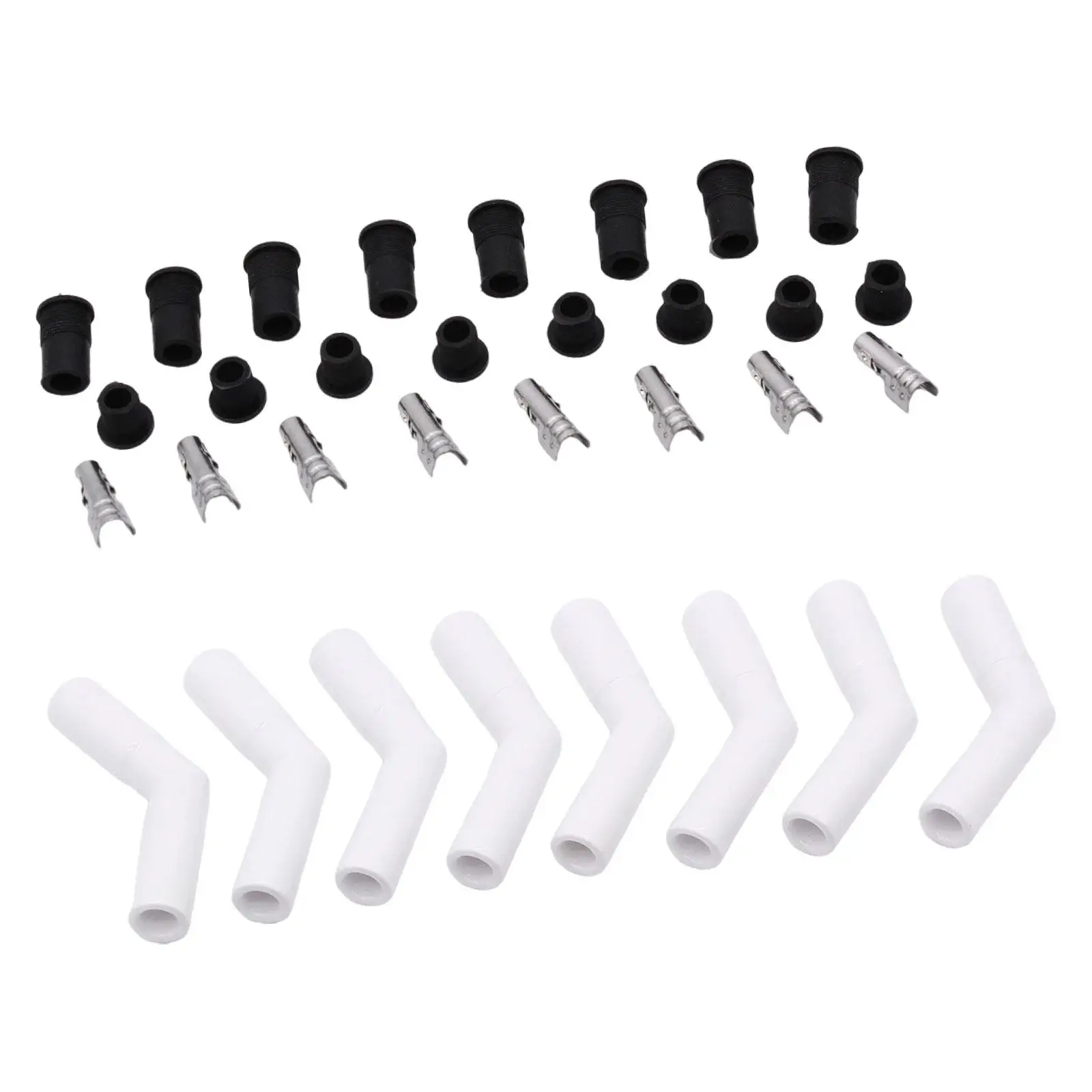 8Pcs Ceramic Spark Plug Boot Kit Wire Bushings Repair Parts Simple Installation Accessories Professional Silicone Plug 45 Degree