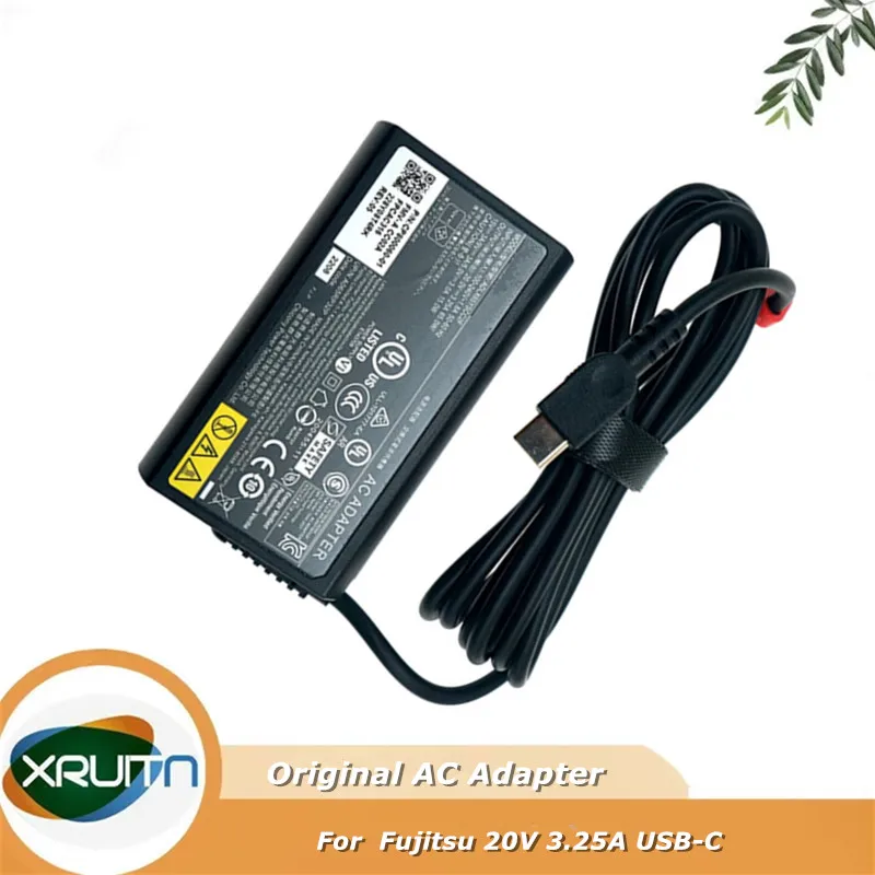 

Genuine 65W 20V 3.25A USB-C Type C AC Adapter Charger for Fujitsu Power Supply ADLX65YSCC2F ADLX65YSCC3F Original UH93 G2 U9311