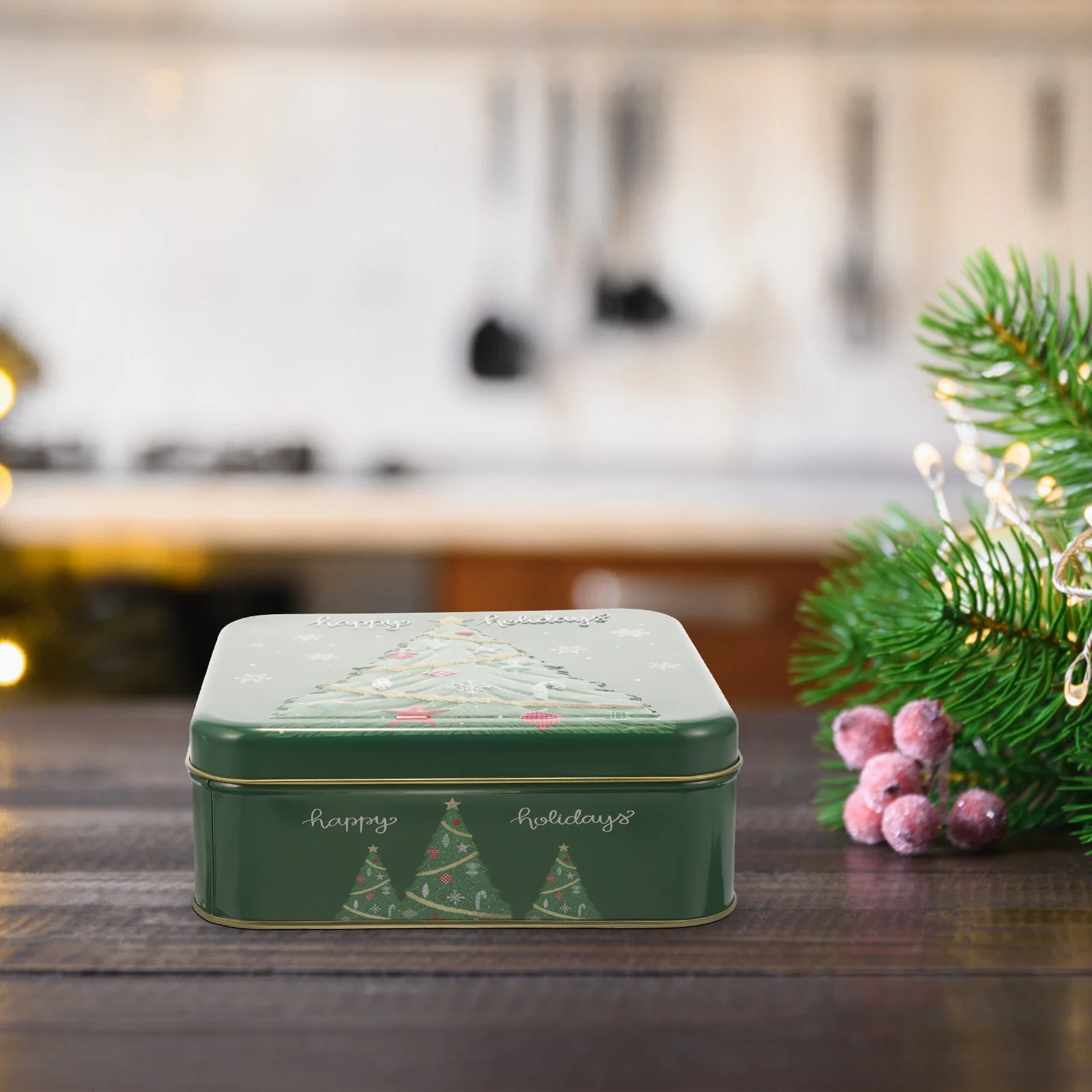 

Christmas Candy Biscuit Tin Box Small Decorative Cookie Container Cookie Storage Tin Box for Holiday Gift Giving