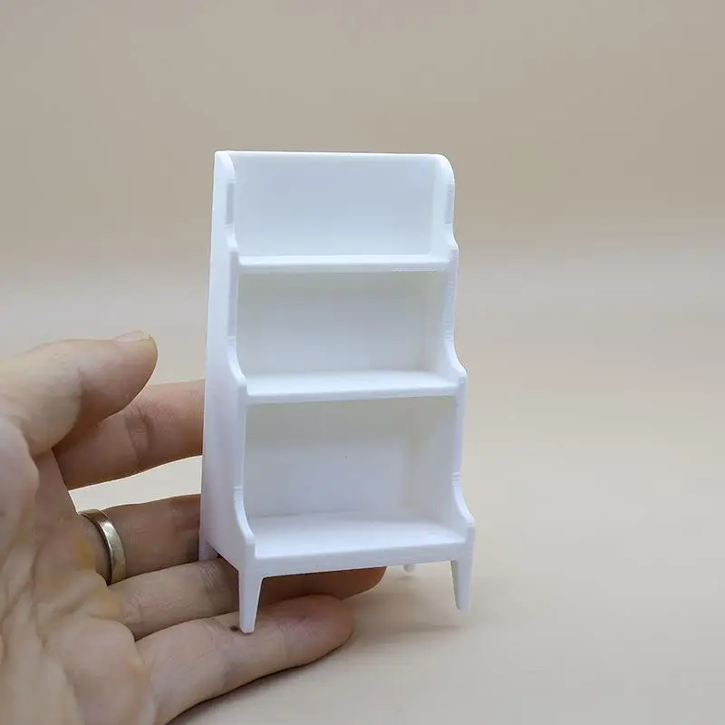 ชั้นวางของตุ๊กตา 1 ชิ้น รุ่น 1/12 แบบจำลองขนาดเล็ก ชั้นวางของ 3 ชั้น เฟอร์นิเจอร์ตกแต่งฉากจิ๋ว อุปกรณ์ประกอบฉากสำหรับการสร้างฉาก