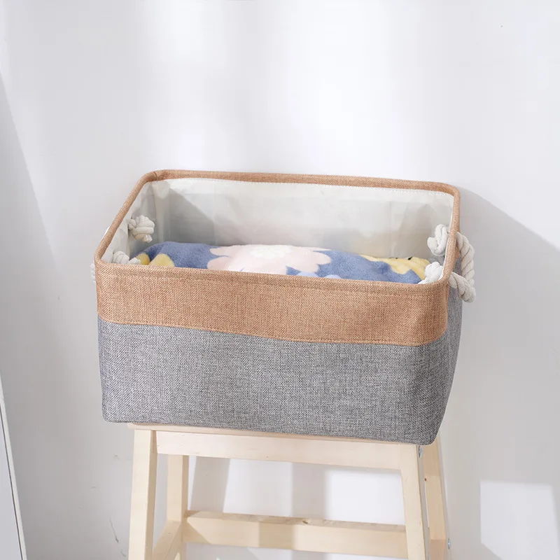 Cotton and Linen Foldable Storage Basket for Sorting and Organizing Miscellaneous Items Storage Baskets Woven Basket