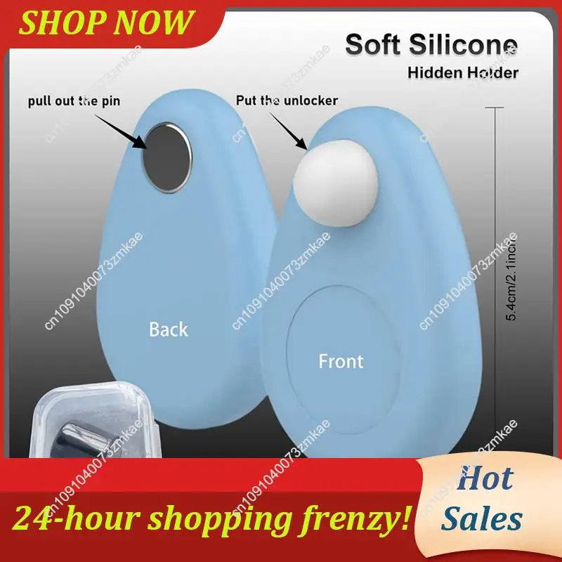 Venta diaria 2X soporte impermeable de silicona para niños para Airtag GPS Tracker Case con pasador de seguridad azul