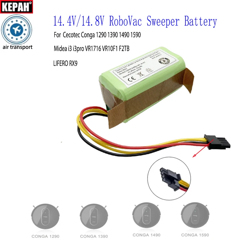 Литий-ионный аккумулятор 14,4 В 14,8 В для робота-пылесоса Cecotec Conga 1290 1390 1490 1590, C50 LIFERO RX9 Midea i3 i3pro F2TB