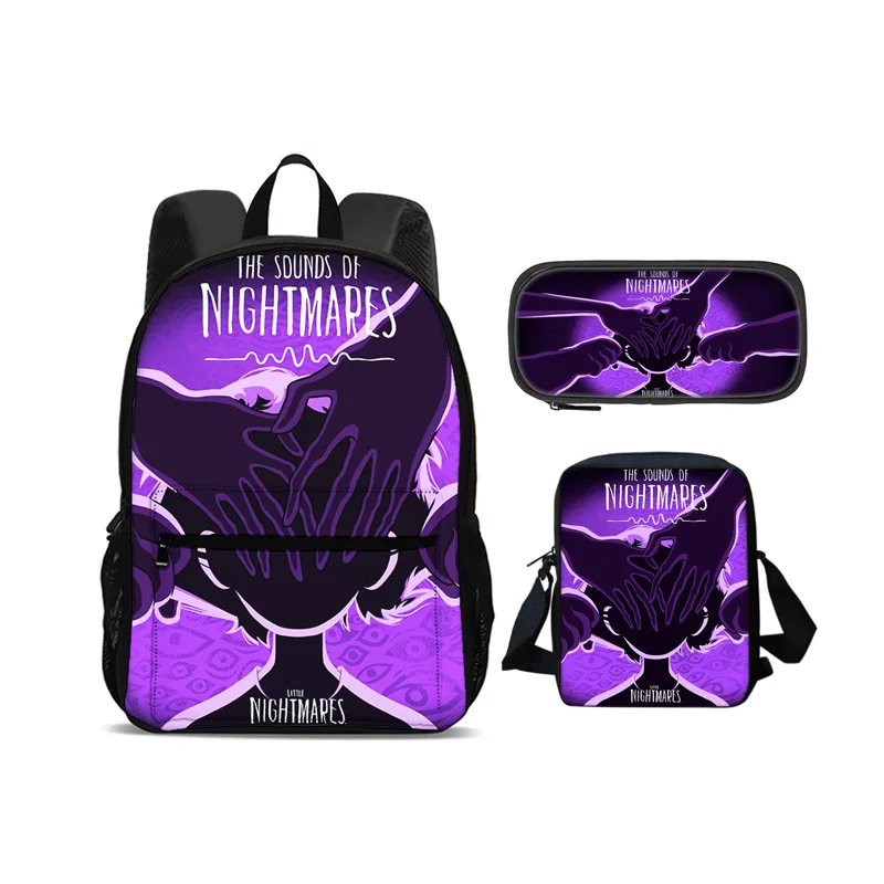Little Nightmares backpack, pencil case, shoulder bag, 3Pcs Set, cartoon print, new school style for male and female students