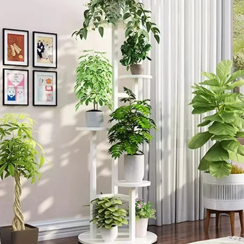 Nordic Luxe Plant Stand Buiten Slaapkamer Witte Bloemen Plant Achtergrond Raam Estante Para Planta Balkon Meubilair