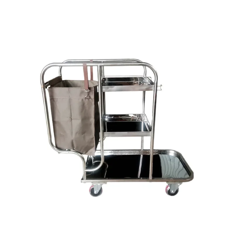 

Hotel, stainless steel, cleaning cart, silent, trolley, cleaning, multi-function