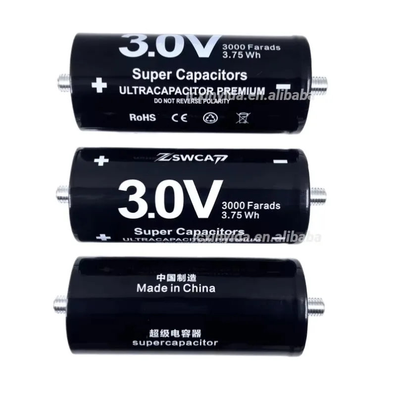 

2025 hot sale 3V3000F Low Internal Resistance Super Capacitor Fast Car Starter Audio Boost High Efficiency & Safety 3V 3000F U