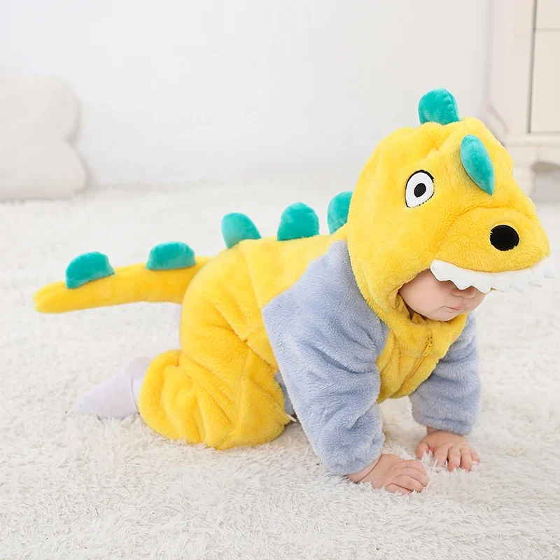 

Winter Infant Baby Festival Onesie Animal Baby Romper Boys Girls Rompers Clothes Lovely Dinosaur Newborn Party Hooded Jumpsuit