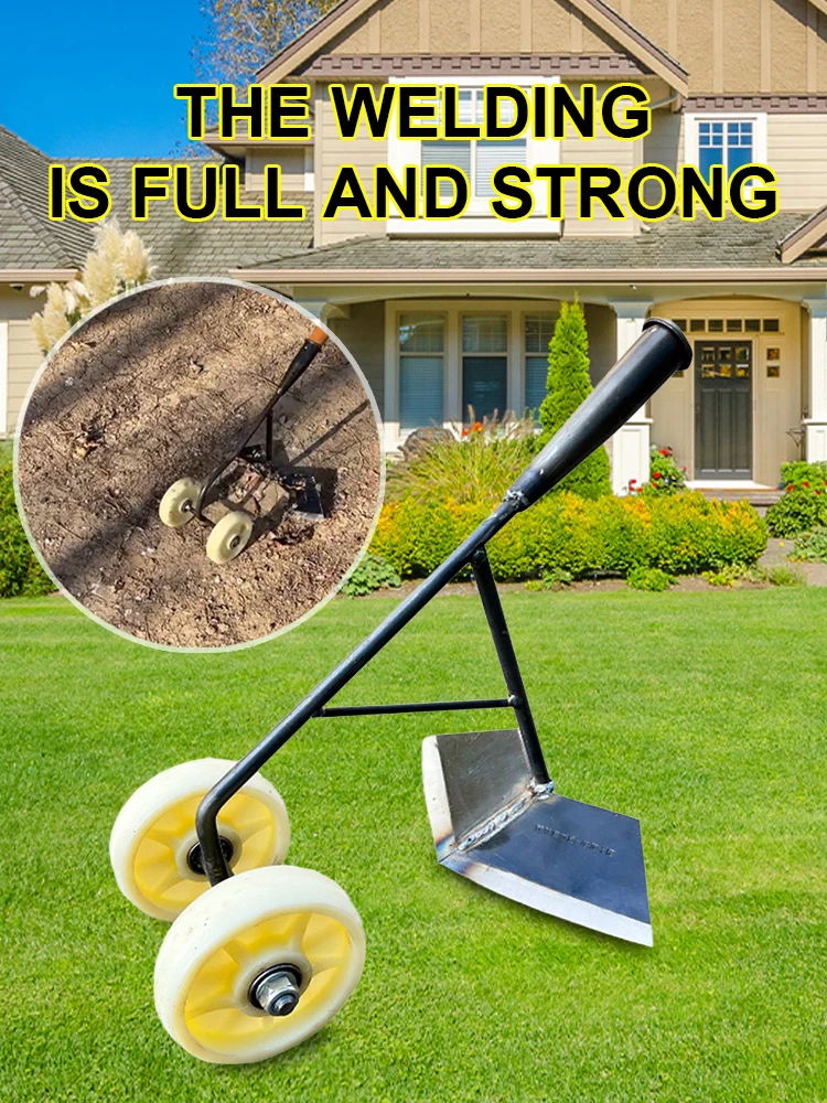 Manual Garden Push Wheel Hoe,Household Hand-Pushed Hoe, Garden Hoes, Tillage Machine,Weeder For Weeding Turning Loosening Soil