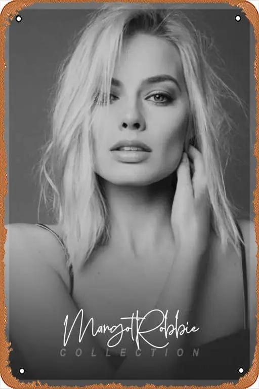 Margot Robbie (Acting) Retro Metal Sign for Garden Club Outdoor Indoor Home Wall Decorative 8x12 inch