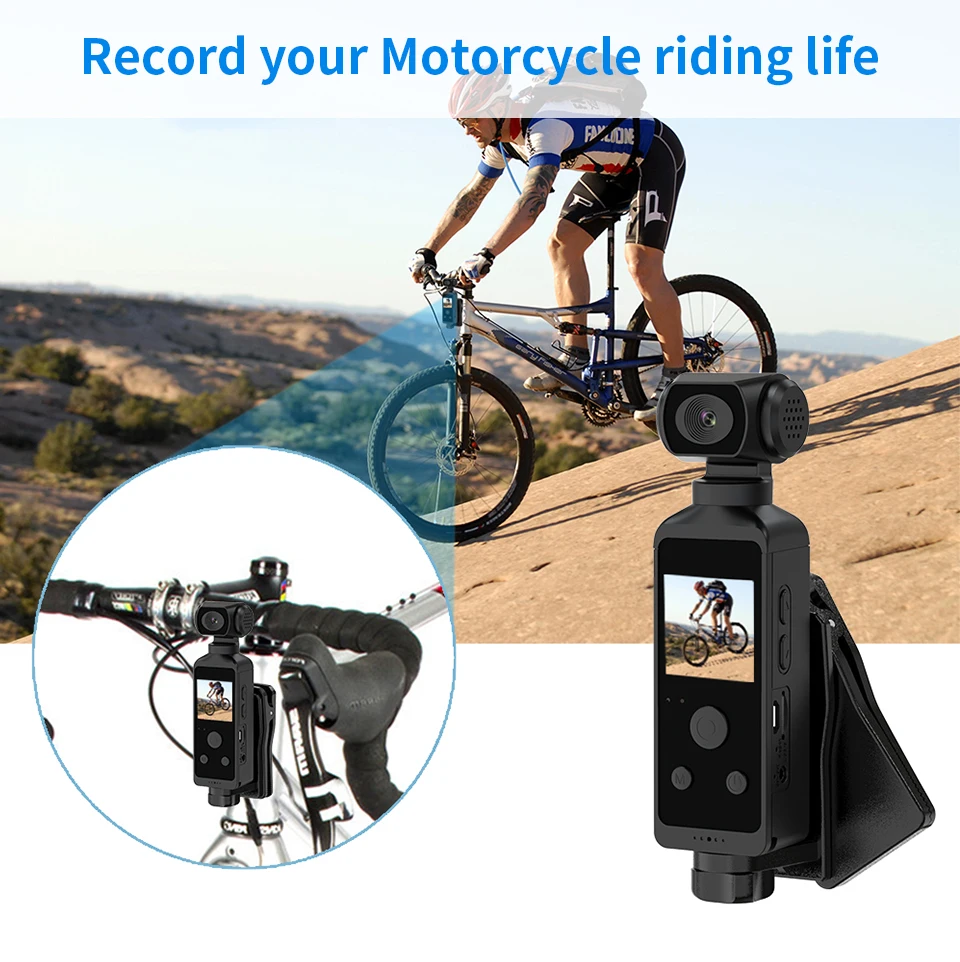 

4K 1.3" Screen Action Camera Pocket Cam 270° Rotatable Outdoor Video Shooting Bicycle Motorcycle Sport Wifi Motion Camcorder