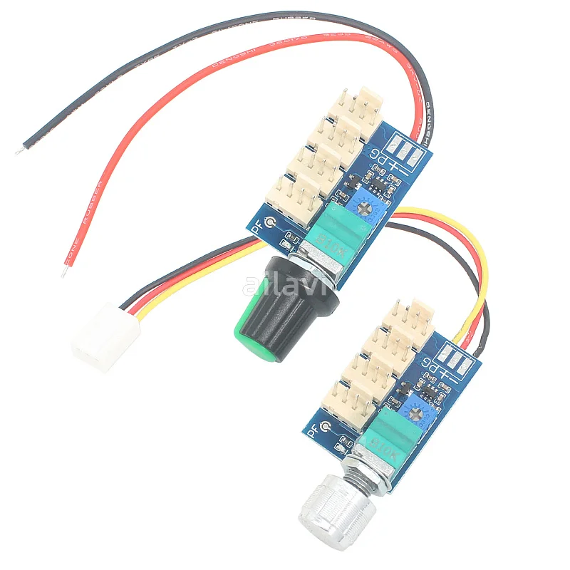 Modulo regolatore di velocità della ventola PWM a 4 vie regolabile DC 12V 3A con interruttore a manopola regolatore di velocità della ventola a 4 fili riduzione del rumore