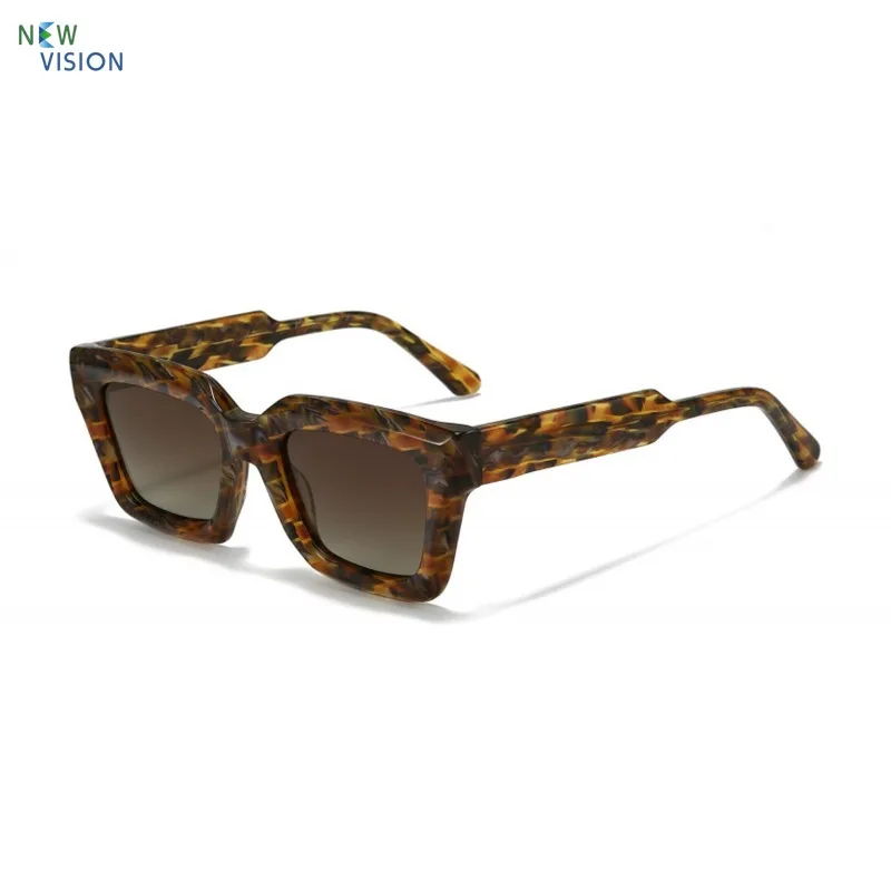 

New Thick High Quality Acetate Polarized Sunglasses Men Fashion Square Retro Personalized Women Outdoor Travel Sun Glasses UV400