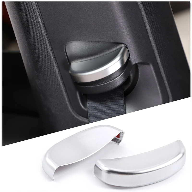 For Porsche Taycan 2019-2024 ABS Carbon Fiber/Silver Car Safety Belt Buckle Decoration Cover Trim Interior Car Accessories
