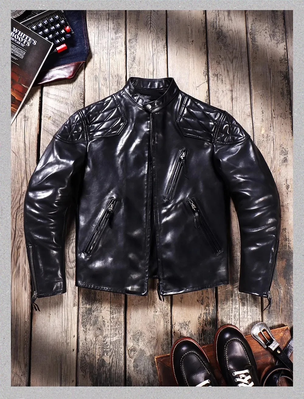 

Новинка! Оптовая продажа. Крутое тонкое кожаное пальто Rider. Роскошная Толстая Байкерская кожаная куртка из конской шкуры в кино-стиле. Одежда большого размера для мотоциклистов