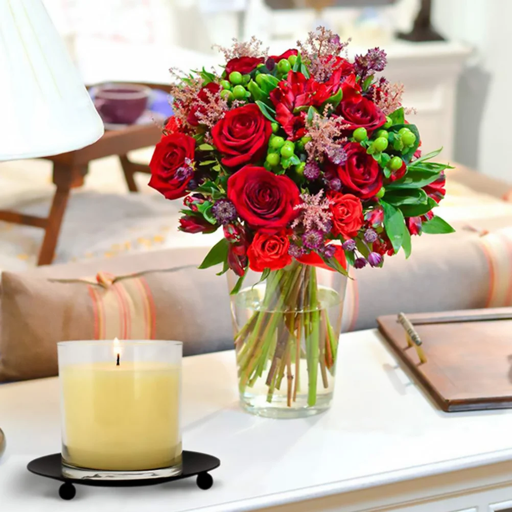 4 قطعة أصحاب الحديد الرجعية ماتي الأسود قوي الشمعدانات الزخرفية للمنزل منضدية ديكور حفل زفاف عمود الشموع #6