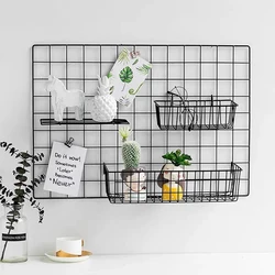 Storage Basket Grid Shelving Tray Hanging Basket Hanging Iron Art Storage Basket Decorative Display Rack Home Decoration