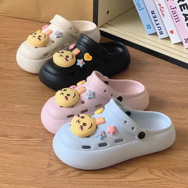 Anime Chiikawa Slippers Usagi House Shoes Women Summer Thick Bottom Nonslip Sandals Comfortable Beach Shoes Outdoor Shose Gift