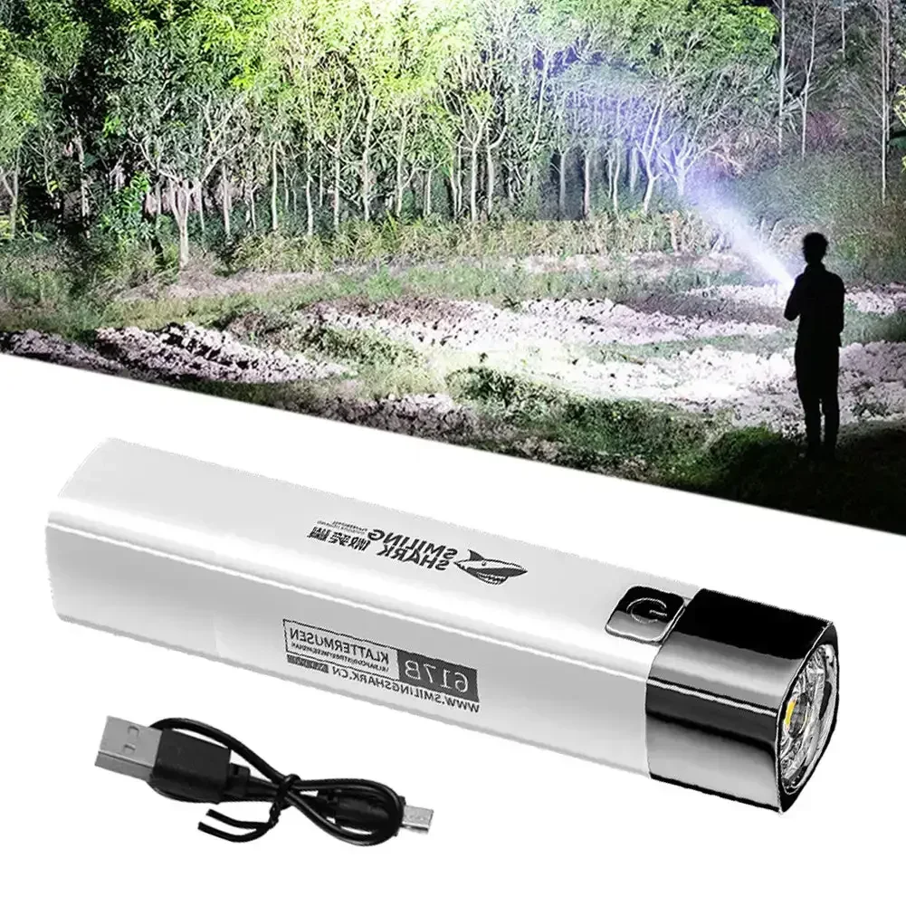 Mini Portable Super Bright LED Flashlight Household Long Range Outdoor Waterproof Lighting Strong Light Small White Flash Light