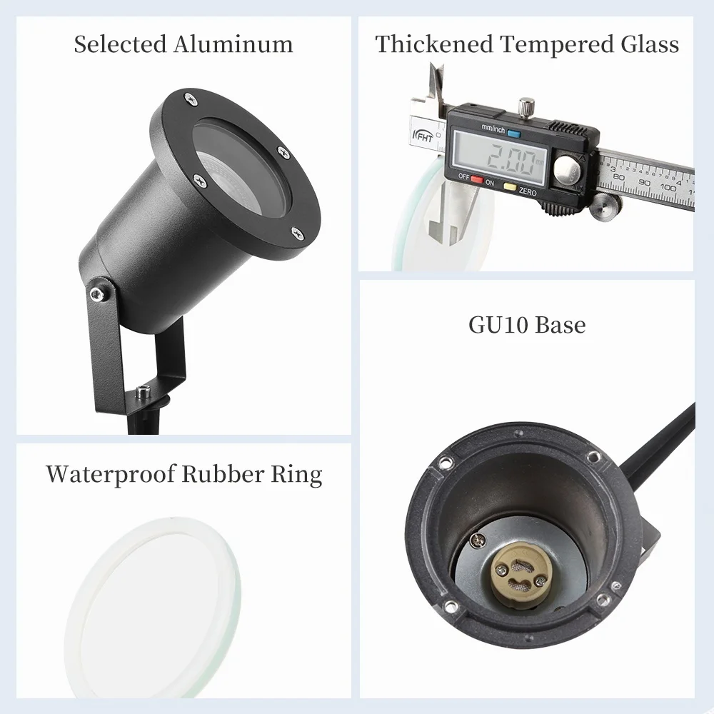 ไฟสนามหญ้ากลางแจ้ง IP65 กันน้ํา GU10 เปลี่ยนหลอดไฟ Spot Light สวนไฟโคมไฟภูมิทัศน์สําหรับ Villa YARD Pathway