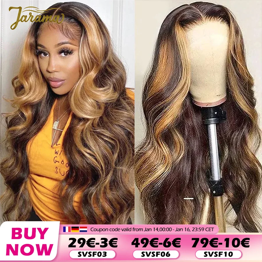 P4/27 Highlight Color Human Hair Wigs 13x4 Transparent Lace Frontal Wig Body Wave Human Hair Wig Brazilian Human Hair Wig Sale Natural Human Hair For Women 3 Day Delivery France