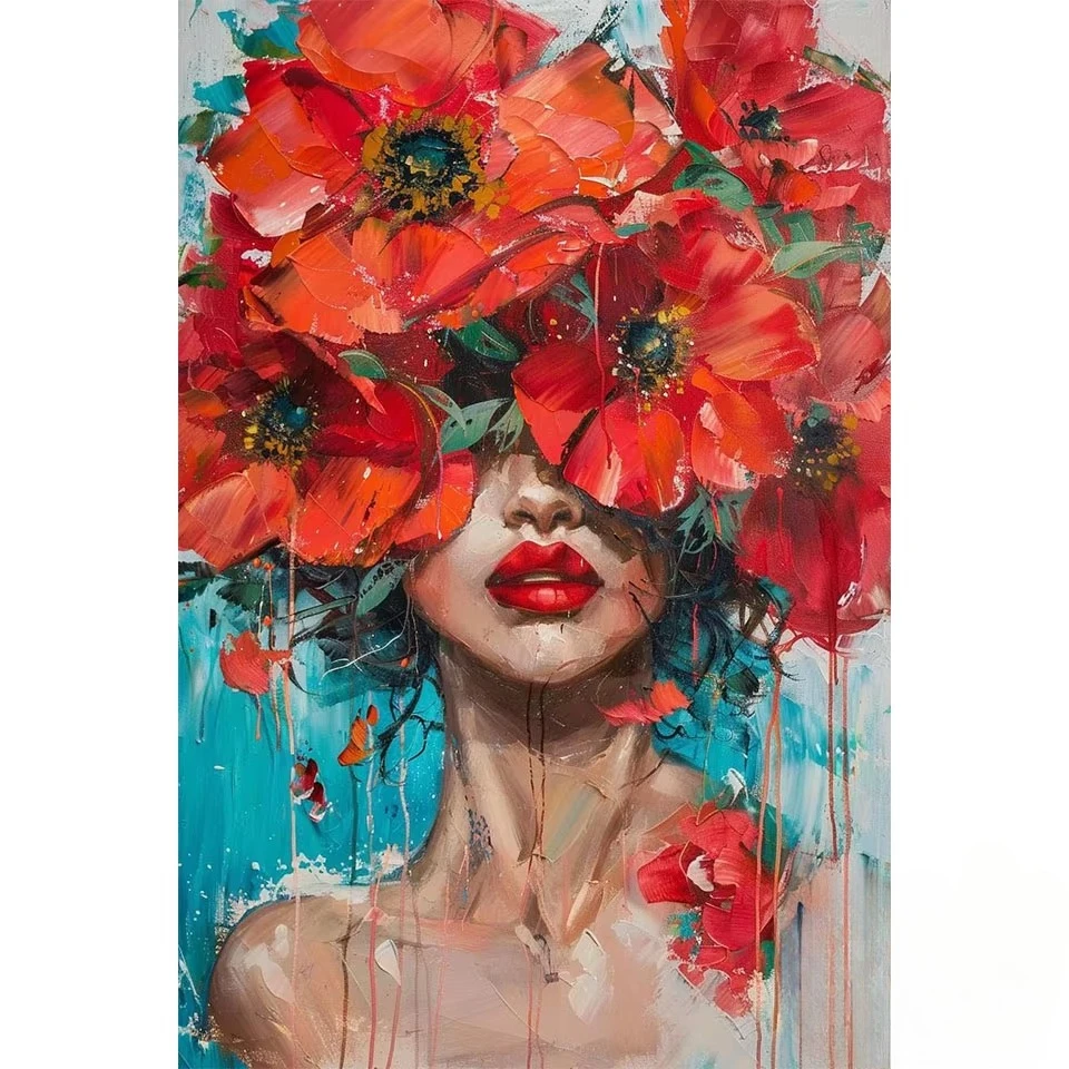 

500/1000/1200/2000 PCS Jigsaw Puzzles Flower Head Beauty Portrait Family Activity Games for Gameroom Bedroom Home Decor