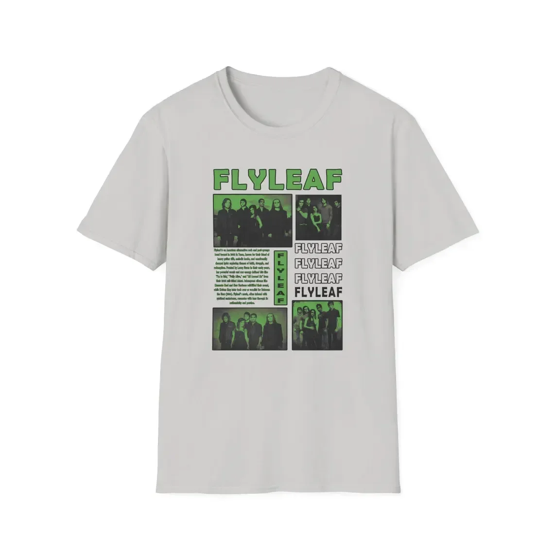 Flyleaf Band Album Light Grey Cotton T Shirt Full Size S-5XL
