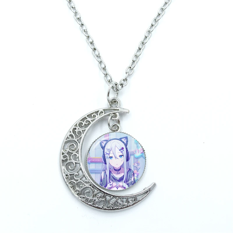 Project SEKAI Anime Yoisaki Kanade Moon Necklace Accessories Party Glass Dome Jewelry Gift