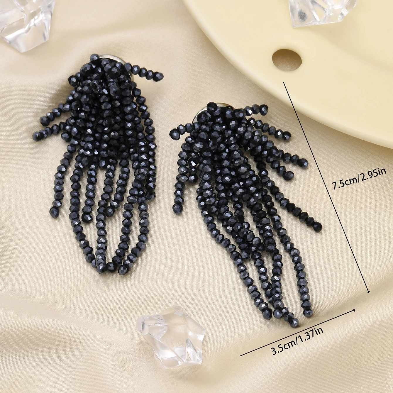 INKDEW Tassel Mixed Color Long Drop Earrings Colorful Bead Handmade Threading Crystal Earrings for Women Gift Big Jewelry EA062
