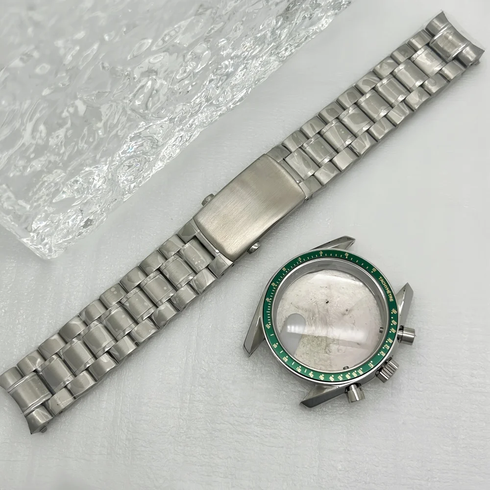 Silver Multifunctional 39.7mm Watch Case Suitable for Japan VK63A Quartz Movement Parts Fits 20mm Steel Band Case with Bezel
