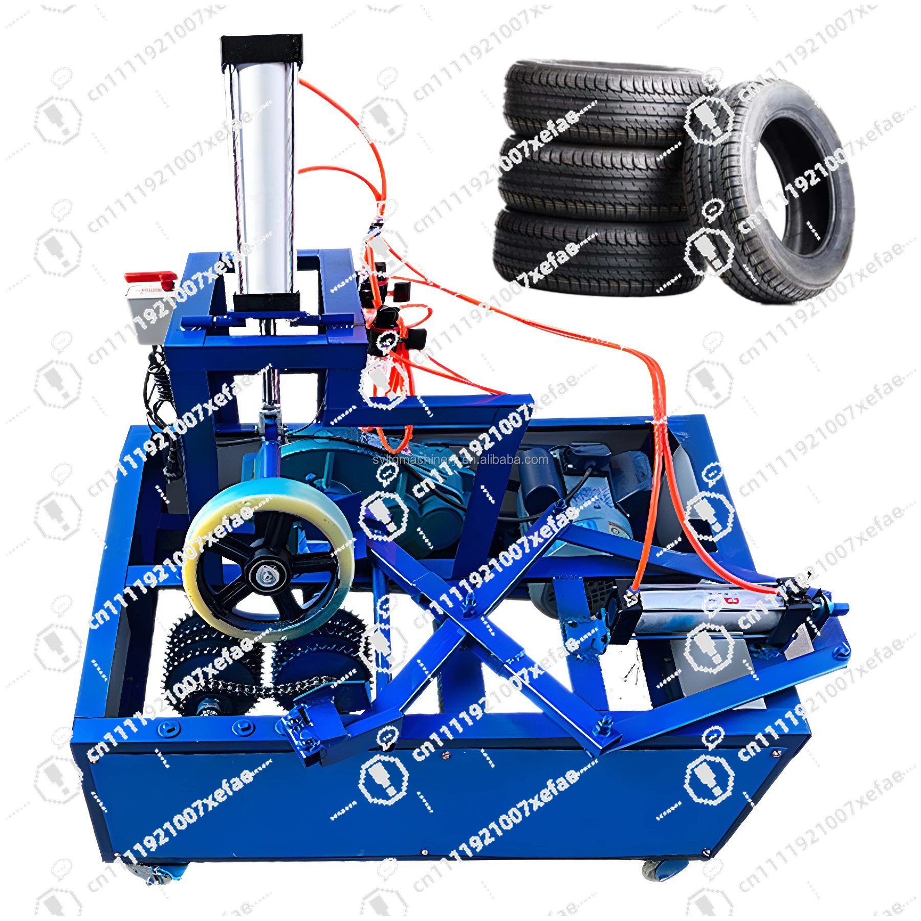 Double-sided Tire Recycling Cutting Machine Waste Tire 3 Cutting Rubber  Machine Sidewall Tire Ring  Machine