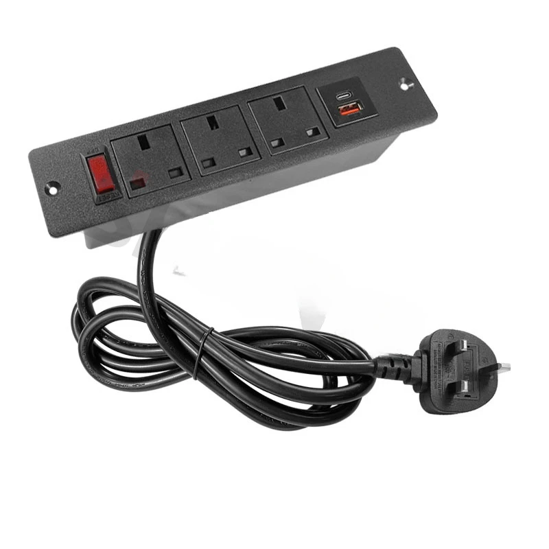Imagem -05 - Tomadas de Energia Elétrica Gabinete de Mesa do Reino Unido Soquete Escondido Tomadas com Interruptor Usb tipo c 15w 5v 2a Port ac 110 220v