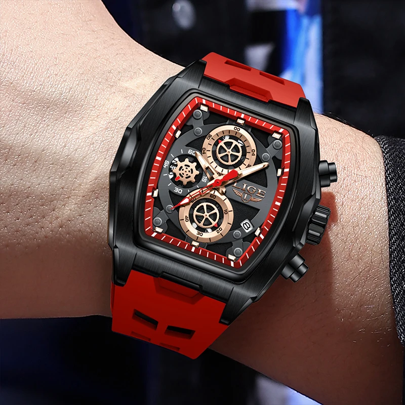 LIGE 2025 ساعات رجالية كوارتز ماركة فاخرة موضة رياضية مقاوم للماء كرونوغراف تاريخ تلقائي ساعات للرجال reloj hommes