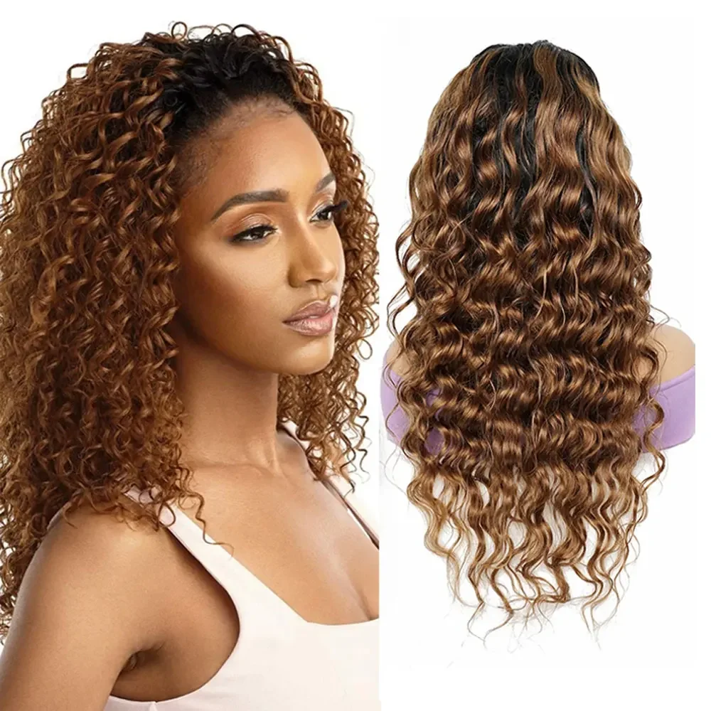 

Remy Human Hair Wigs Lace Front Wigs Loose Deep Wave 1B30 4x4 Lace Closure Wig Ombre Brown Pre-Plucked for Women