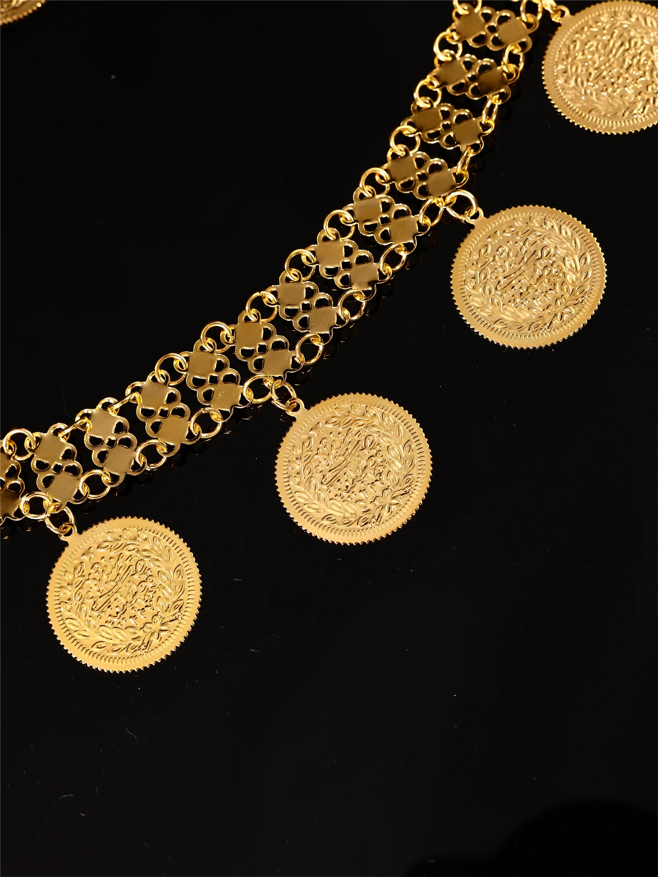 1 Fashionable Ladies' Body Chain & Shoulder Chain with Turkish Coin Pendant, Ladies' Festival Banquet Wear Jewelry image 2