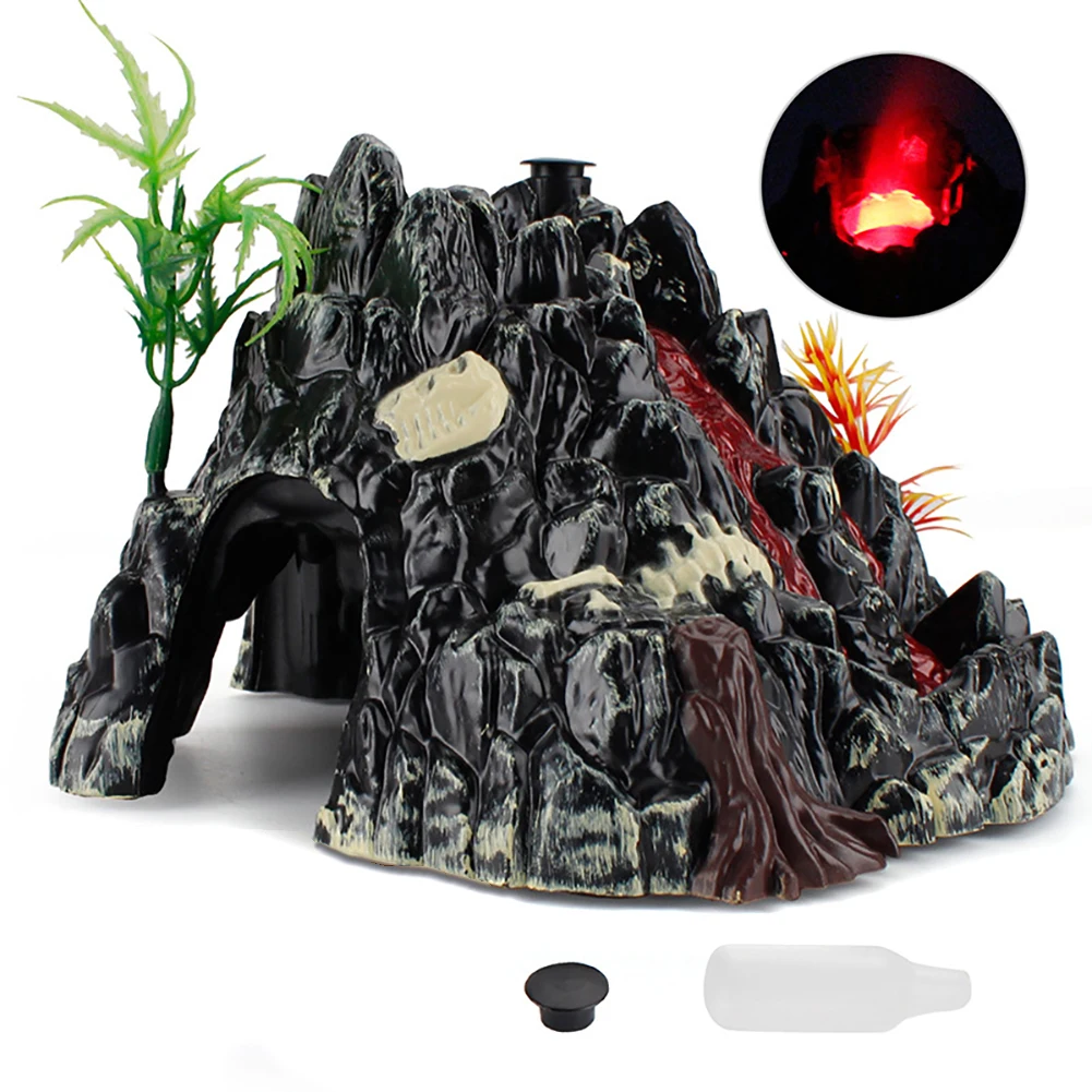 Battery Powered Erupting Volcano Model Mist-spouting Volcano Kit Simulated Jurassic World Ornaments for Boys Girls