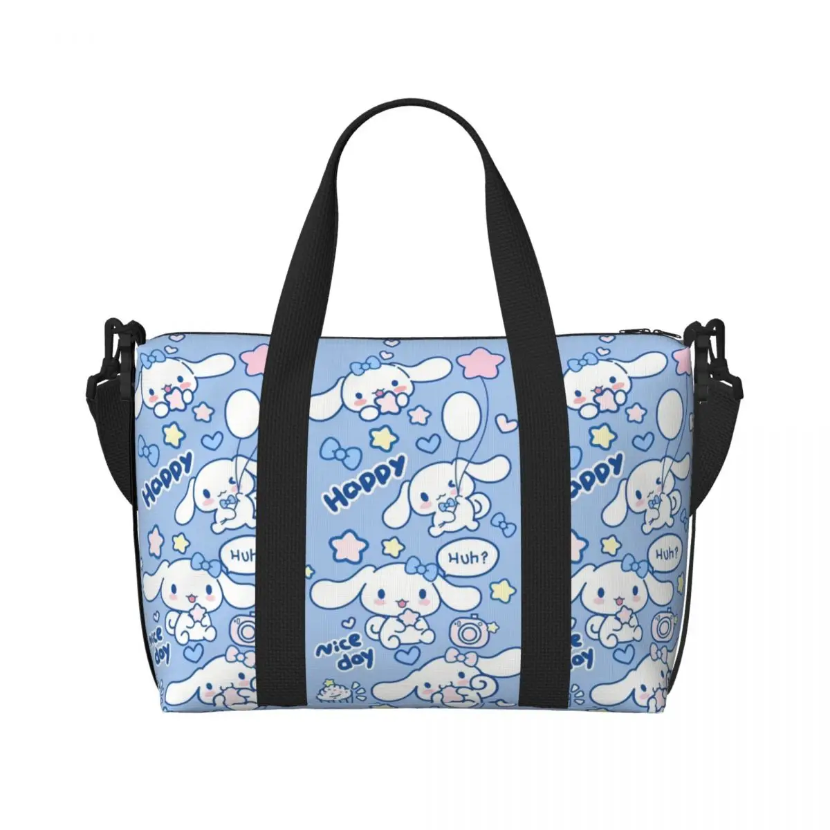 

Custom Cinnamoroll Sanrio Cartoon Tote Bag Women Large Capacity Yugui Dog Xina Cinnamon Dog Beach Gym Travel Bags