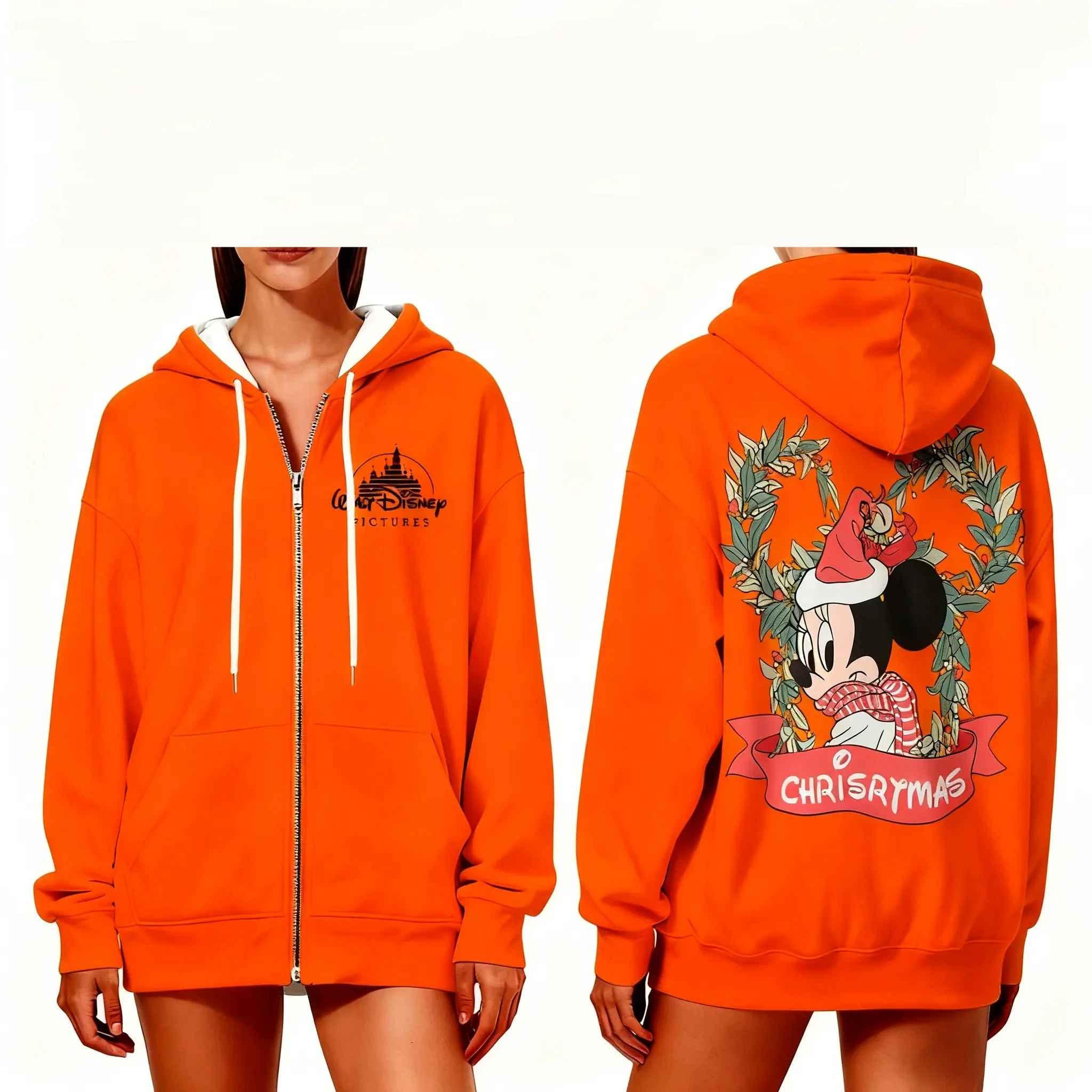 Felpa con cappuccio stampata Stitch da donna Disney Autunno Inverno Moda Streetwear Felpa casual a maniche lunghe per l'esterno quotidiano.