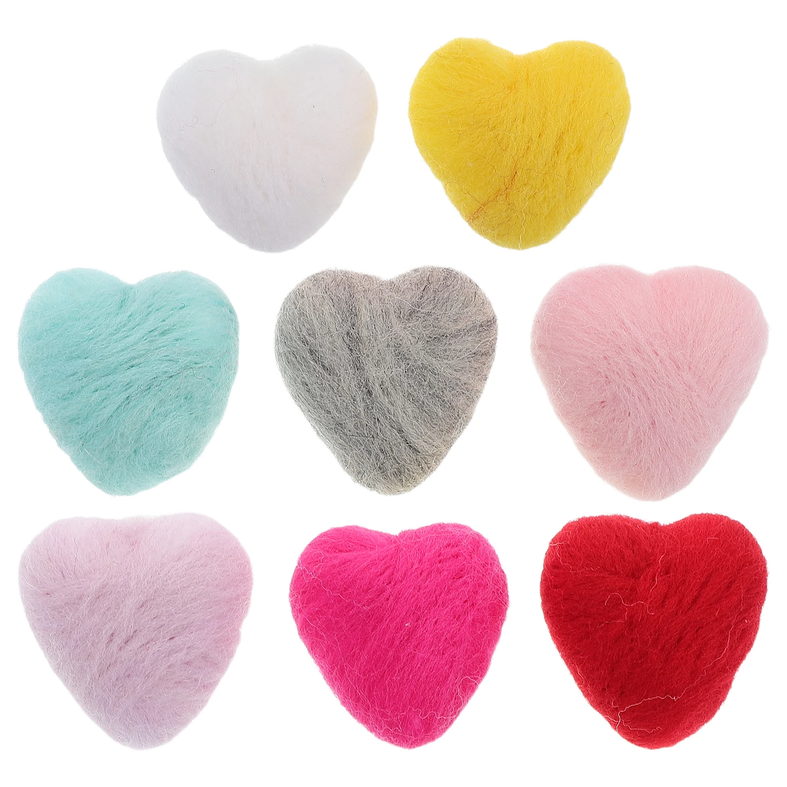 

8pcs Wool Felt Hearts Soft Adorable Baby Photography Props Nursery Decor Handmade Crafts Pom Poms Felt Balls Home Decor Party