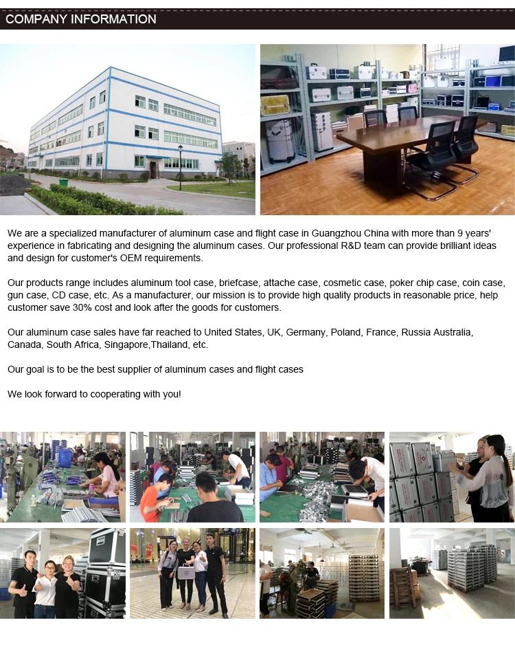 Factory Custom Size  Color logo Aluminum  65 TV Flight case