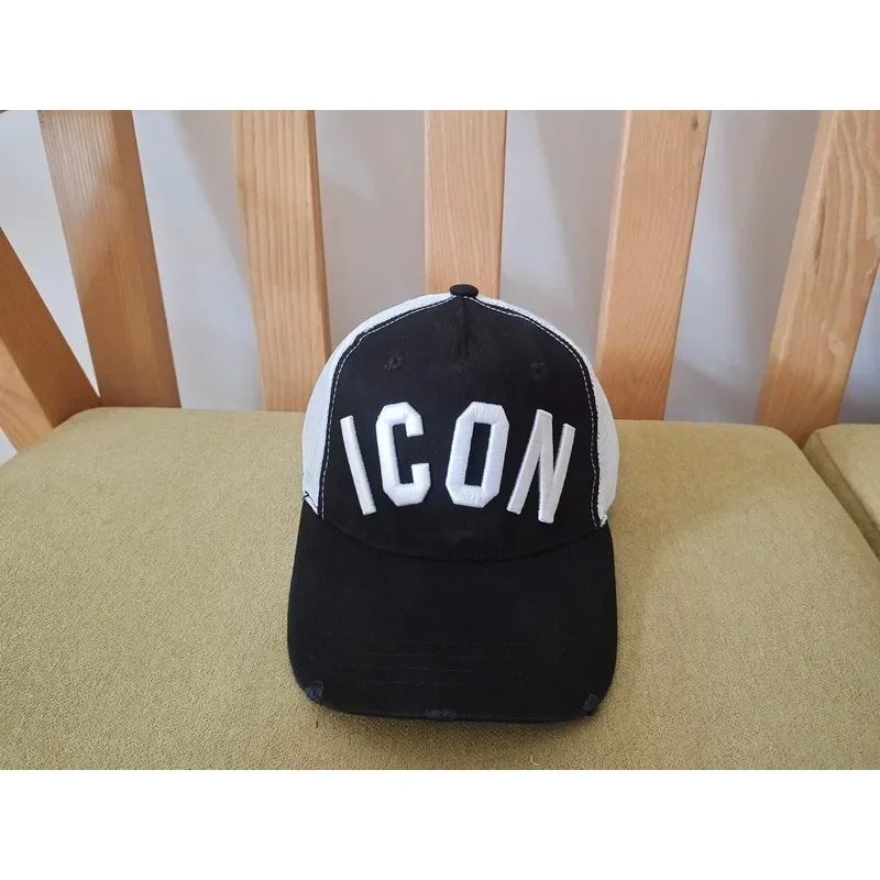 

Top Quality Men Women DSQ2 Baseball Cotton Adjustable Snapback Hat Leather Label ICON Hip Hop Caps Sun Hat Unisex Trucker Hats