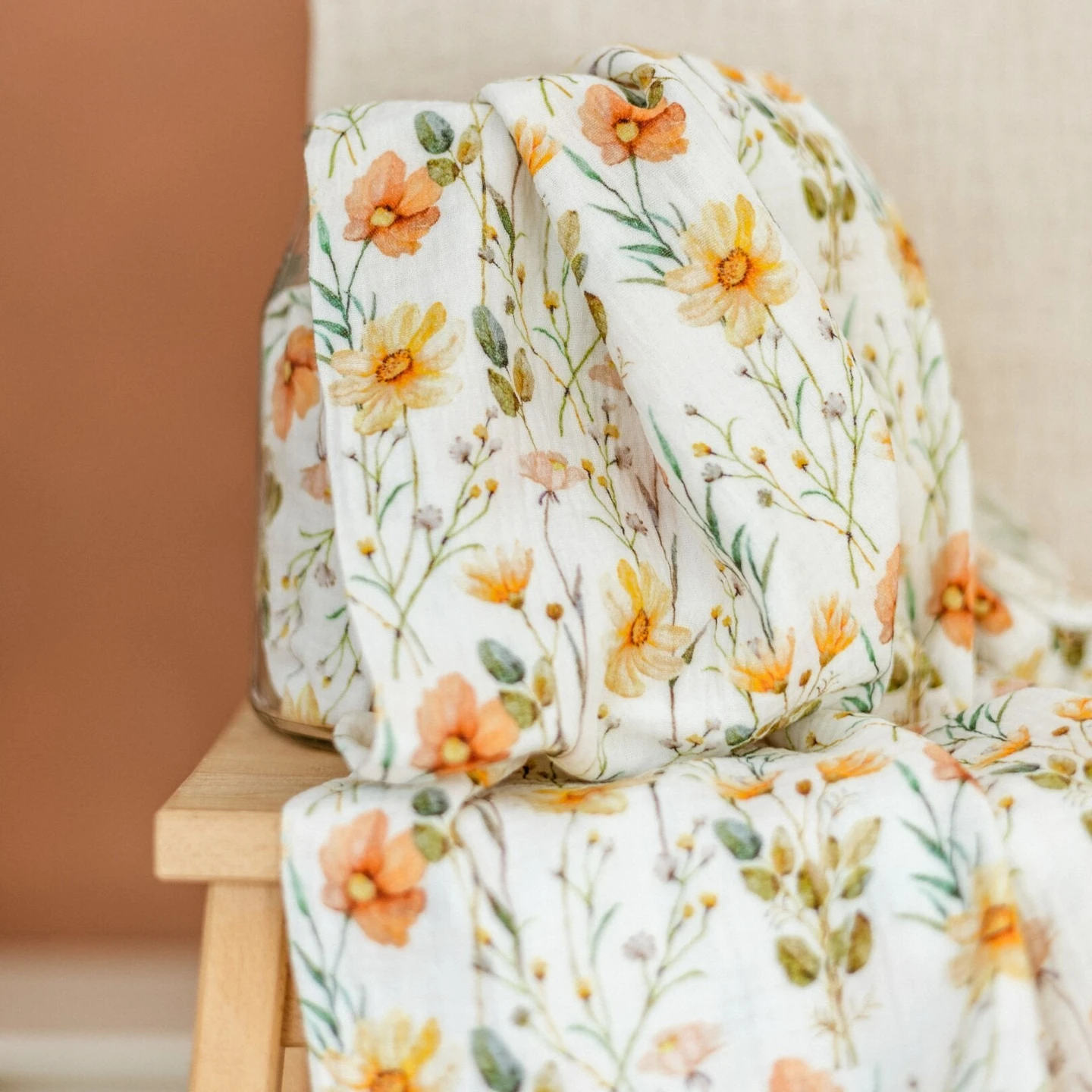 Bear Print Organic Baby Swaddle 2