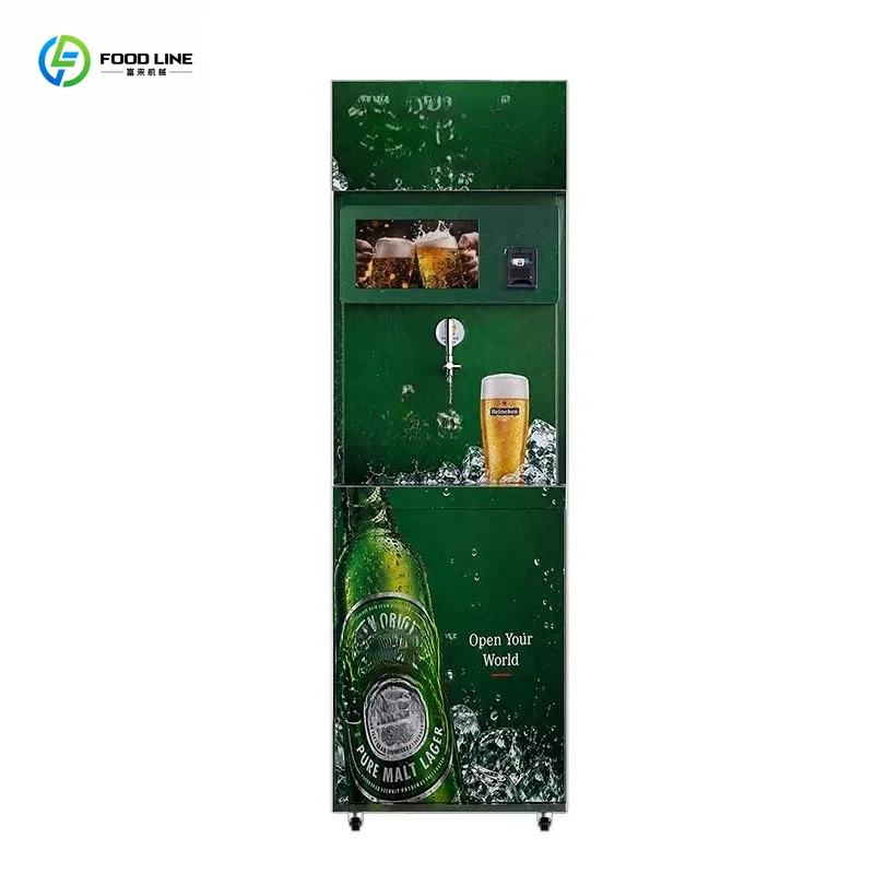 High-End Commercial Self-Service Beer Dispenser Machine All Cashless Payment Options For Retail Mall Bar