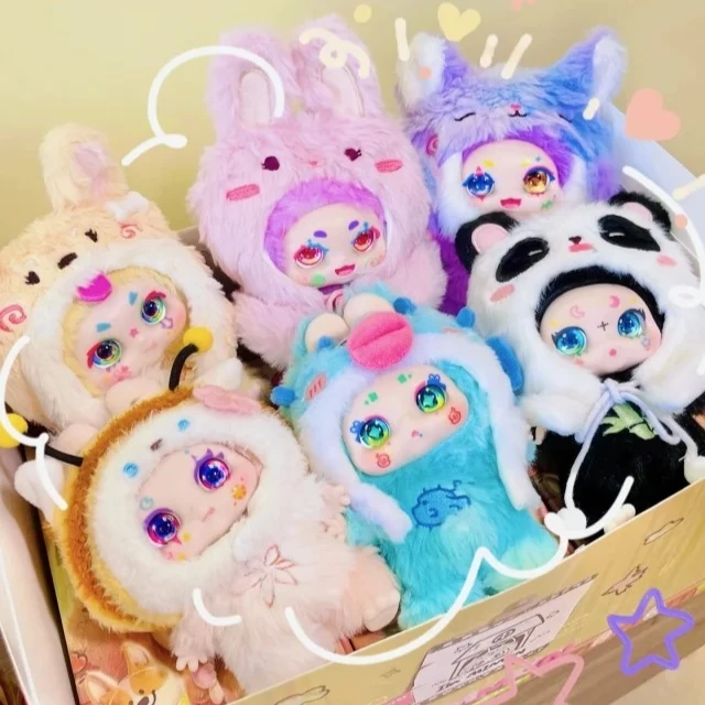 

Kimmon V8 Kawaii Plush Vinyl Blind Box Wilderness Dream Tide Play Mystery Box Desktop Ornament Cute Gift Decoration for Girls