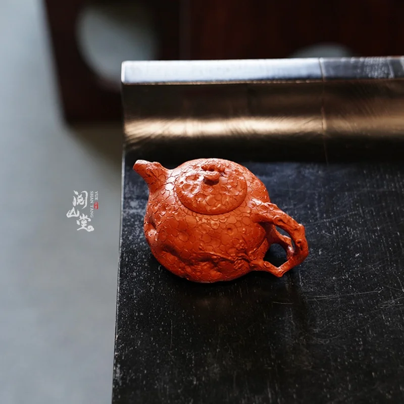 ★★★Yueshan Hall | For Spring Raw Ore Small Coal Kiln Cinnabar Sand All Handmade Flowers Purple Clay Pot Jin Yu's Works