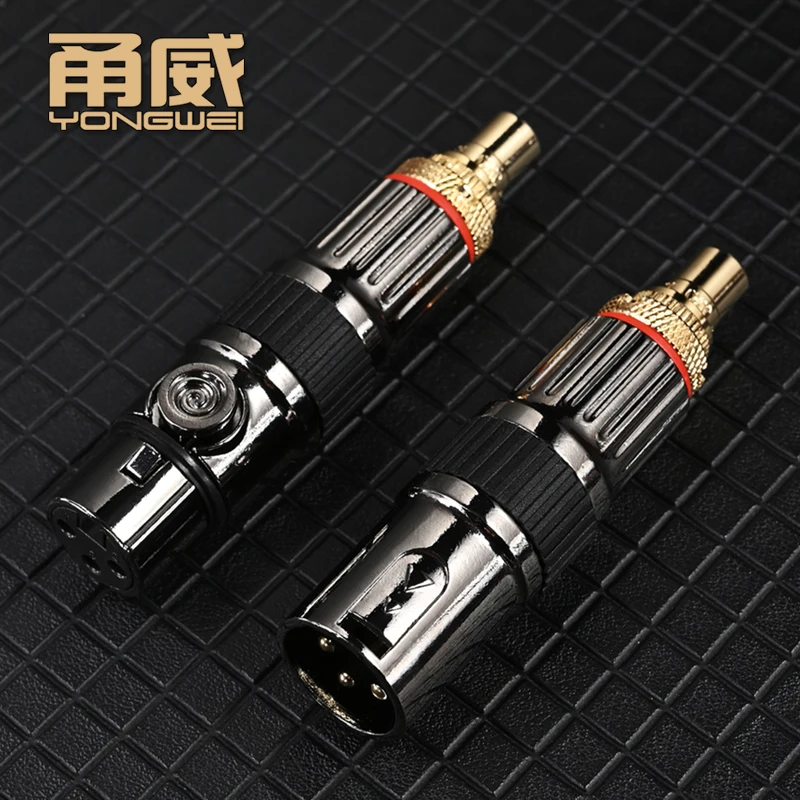 YONGWEI 3Pin XLR male to RCA Female Audio Adapter Male to RCA Connect the power amplifier extension docking plug to the mixer